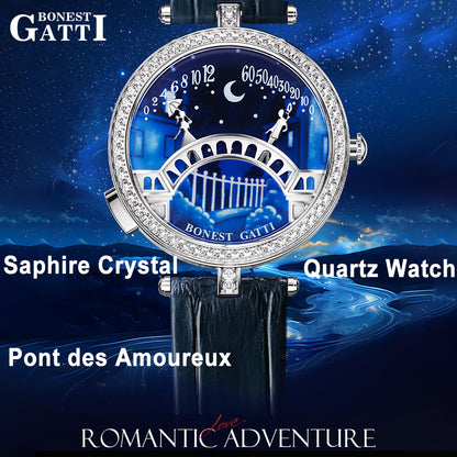 BONEST GATTI Quartz Women Watch Pont des Amoureux Elegant Female Wristwatch BG3004