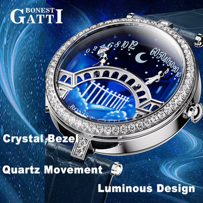 BONEST GATTI Quartz Women Watch Pont des Amoureux Elegant Female Wristwatch BG3004