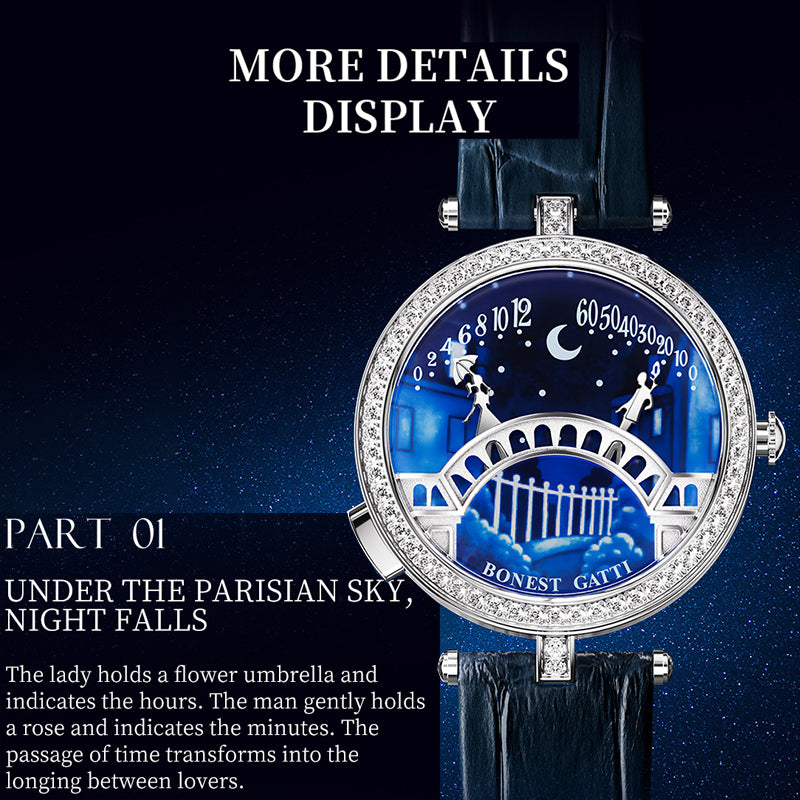 BONEST GATTI Quartz Women Watch Pont des Amoureux Elegant Female Wristwatch BG3004