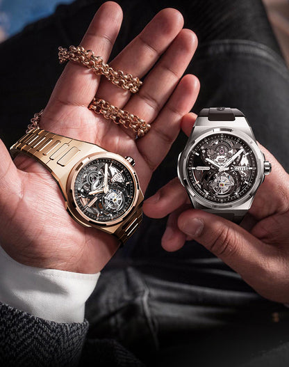 BONEST GATTI Automatic Tourbillon Watch Skeleton Self Wind 80H Power Reserve Sapphire Crystal Luminous Watch BG7004