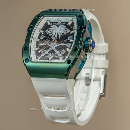 BONEST GATTI Palm Tree Skeleton Tonneau Automatic Watch BG9904