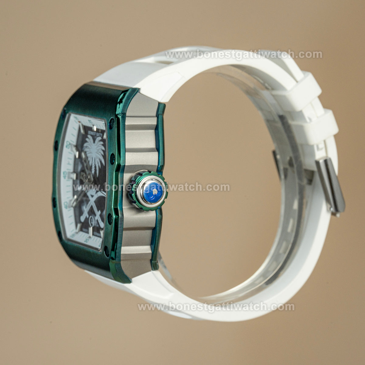 BONEST GATTI Palm Tree Skeleton Tonneau Automatic Watch BG9904