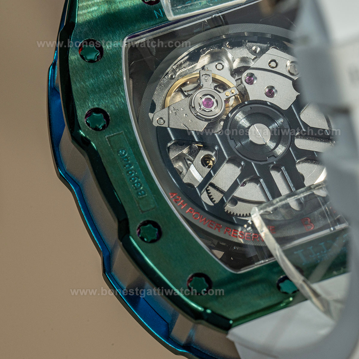 BONEST GATTI Palm Tree Skeleton Tonneau Automatic Watch BG9904