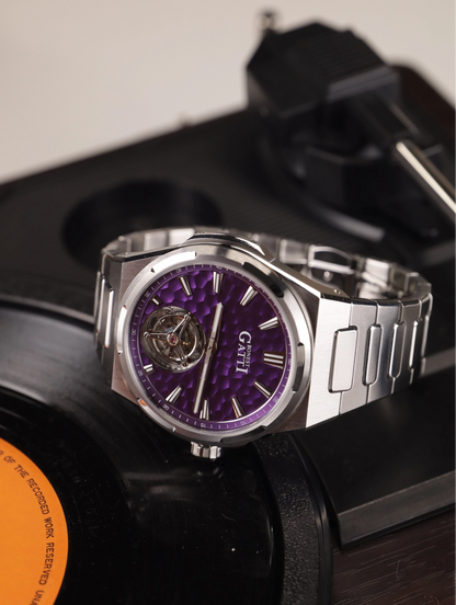 BONEST GATTI Hammer Pattern Automatic Tourbillon Watch Self Wind 80H Power Reserve Sapphire Crystal Luminous Watch BG7005