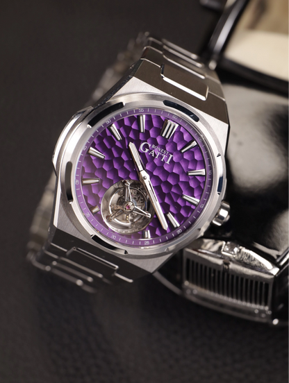 BONEST GATTI Hammer Pattern Automatic Tourbillon Watch Self Wind 80H Power Reserve Sapphire Crystal Luminous Watch BG7005