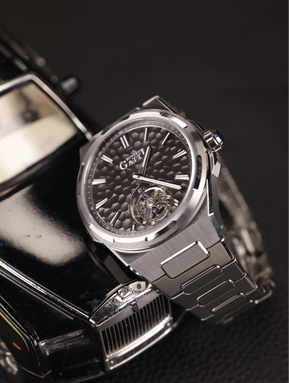 BONEST GATTI Hammer Pattern Automatic Tourbillon Watch Self Wind 80H Power Reserve Sapphire Crystal Luminous Watch BG7005