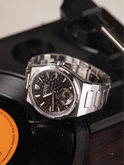 BONEST GATTI Hammer Pattern Automatic Tourbillon Watch Self Wind 80H Power Reserve Sapphire Crystal Luminous Watch BG7005