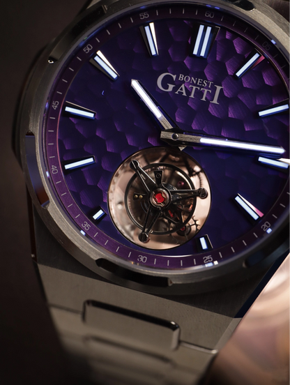 BONEST GATTI Hammer Pattern Automatic Tourbillon Watch Self Wind 80H Power Reserve Sapphire Crystal Luminous Watch BG7005