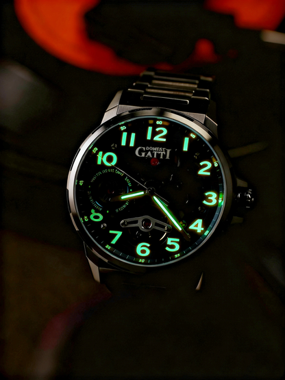 BONEST GATTI Automatic Skeleton Watch Self Wind Movement Sapphire Crystal Luminous Watch BG8010