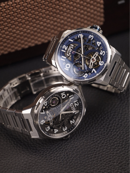 BONEST GATTI Automatic Skeleton Watch Self Wind Movement Sapphire Crystal Luminous Watch BG8010