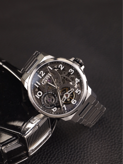 BONEST GATTI Automatic Skeleton Watch Self Wind Movement Sapphire Crystal Luminous Watch BG8010