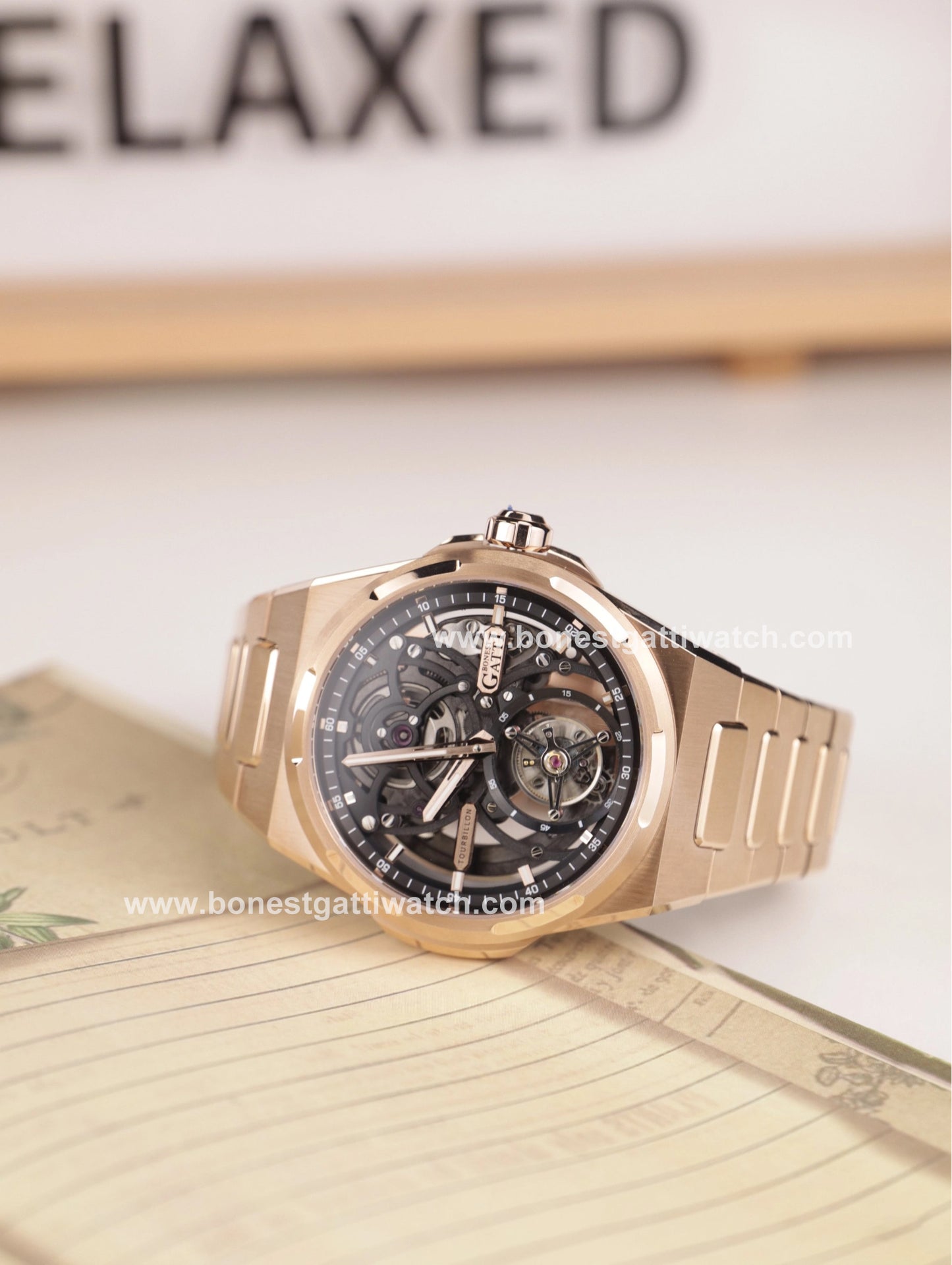 BONEST GATTI Automatic Tourbillon Watch Skeleton Self Wind 80H Power Reserve Sapphire Crystal Luminous Watch BG7004