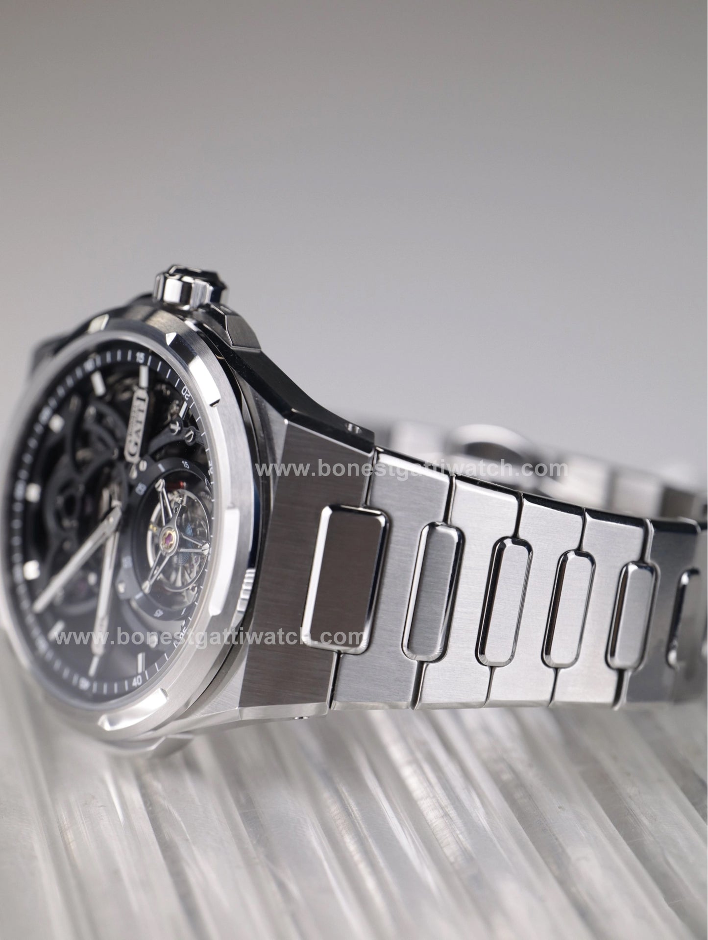 BONEST GATTI Automatic Tourbillon Watch Skeleton Self Wind 80H Power Reserve Sapphire Crystal Luminous Watch BG7004