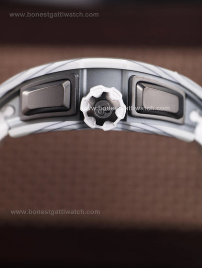 BONEST GATTI Automatic Tonneau Watch Carbon Fiber Month Week Date Display Skeleton Self Wind Movement Sapphire Crystal Luminous Watch BG9007