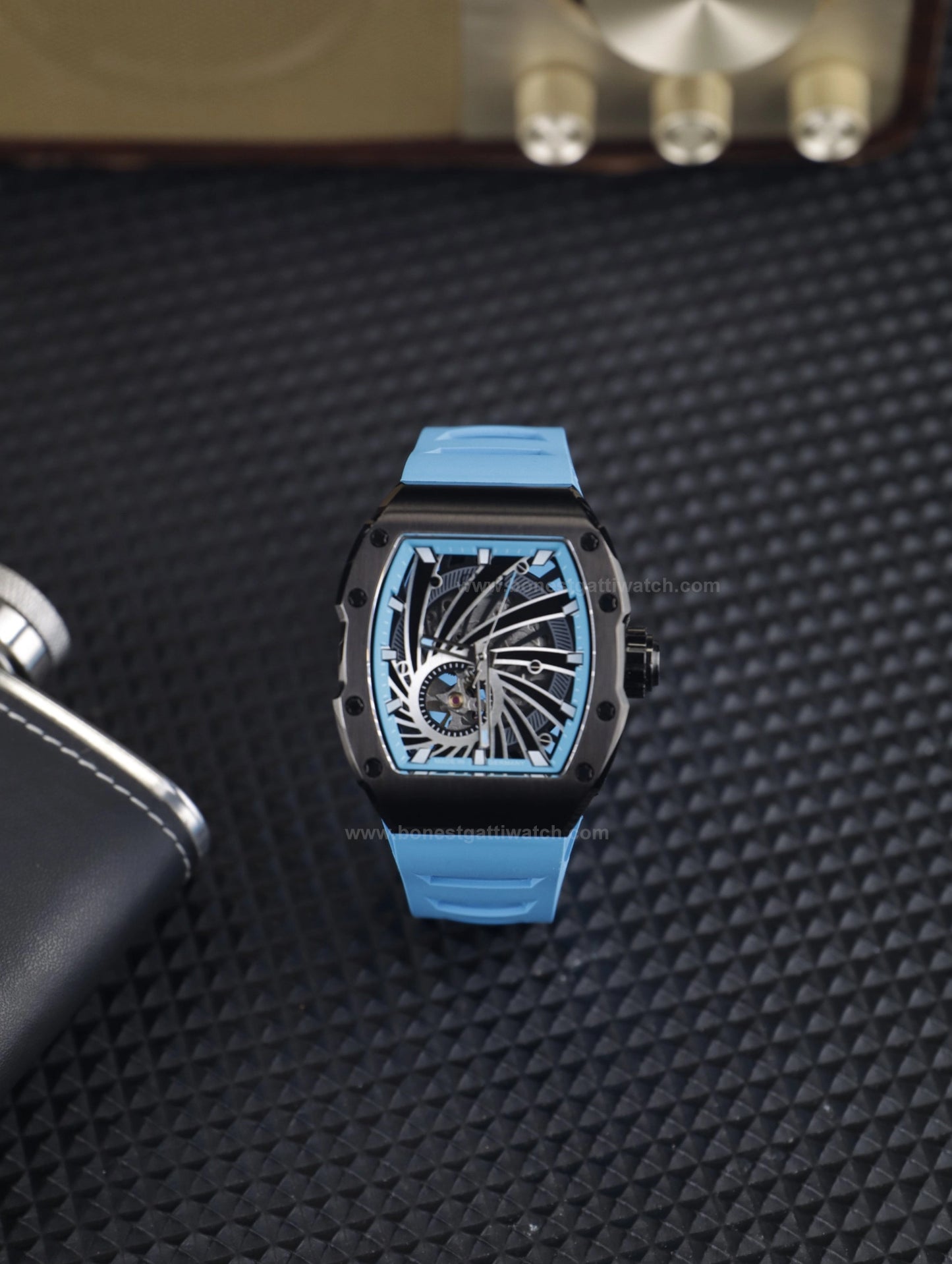 BONEST GATTI Automatic Skeleton Movement Barrel Shaped Case Luminous Citizen Movement BG-9902