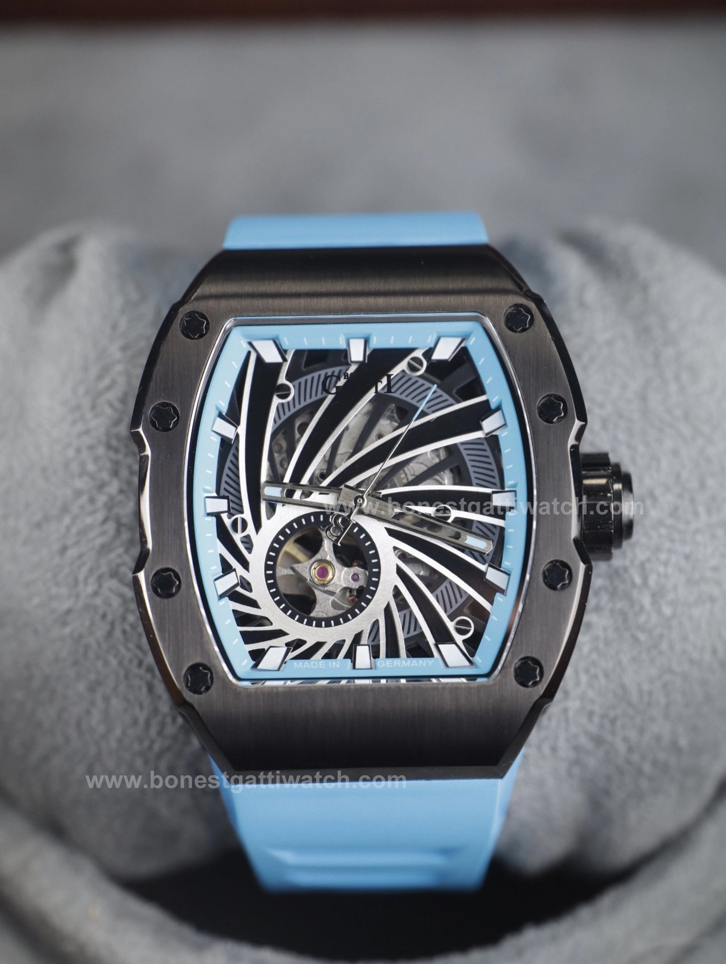 BONEST GATTI Automatic Skeleton Movement Barrel Shaped Case Luminous Citizen Movement BG-9902