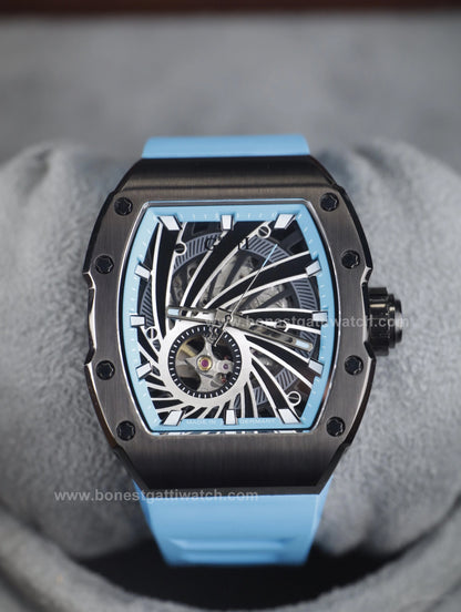 BONEST GATTI Automatic Skeleton Movement Barrel Shaped Case Luminous Citizen Movement BG-9902