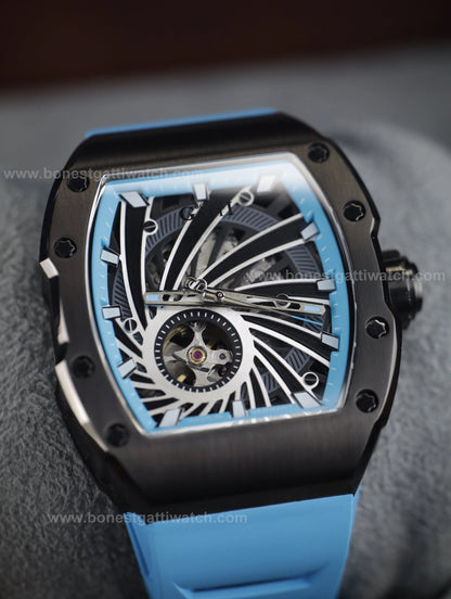 BONEST GATTI Automatic Skeleton Movement Barrel Shaped Case Luminous Citizen Movement BG-9902