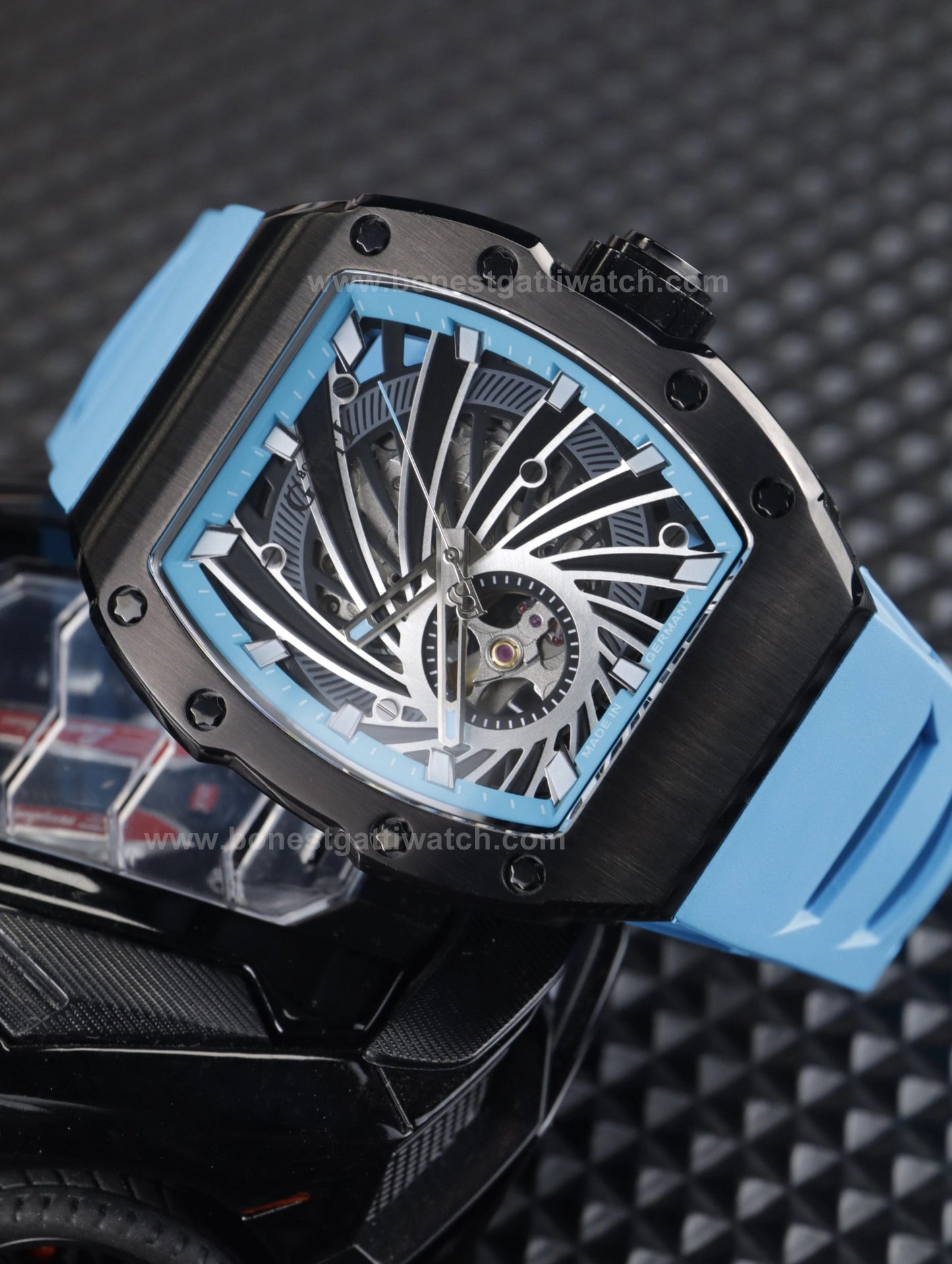 BONEST GATTI Automatic Skeleton Movement Barrel Shaped Case Luminous Citizen Movement BG-9902