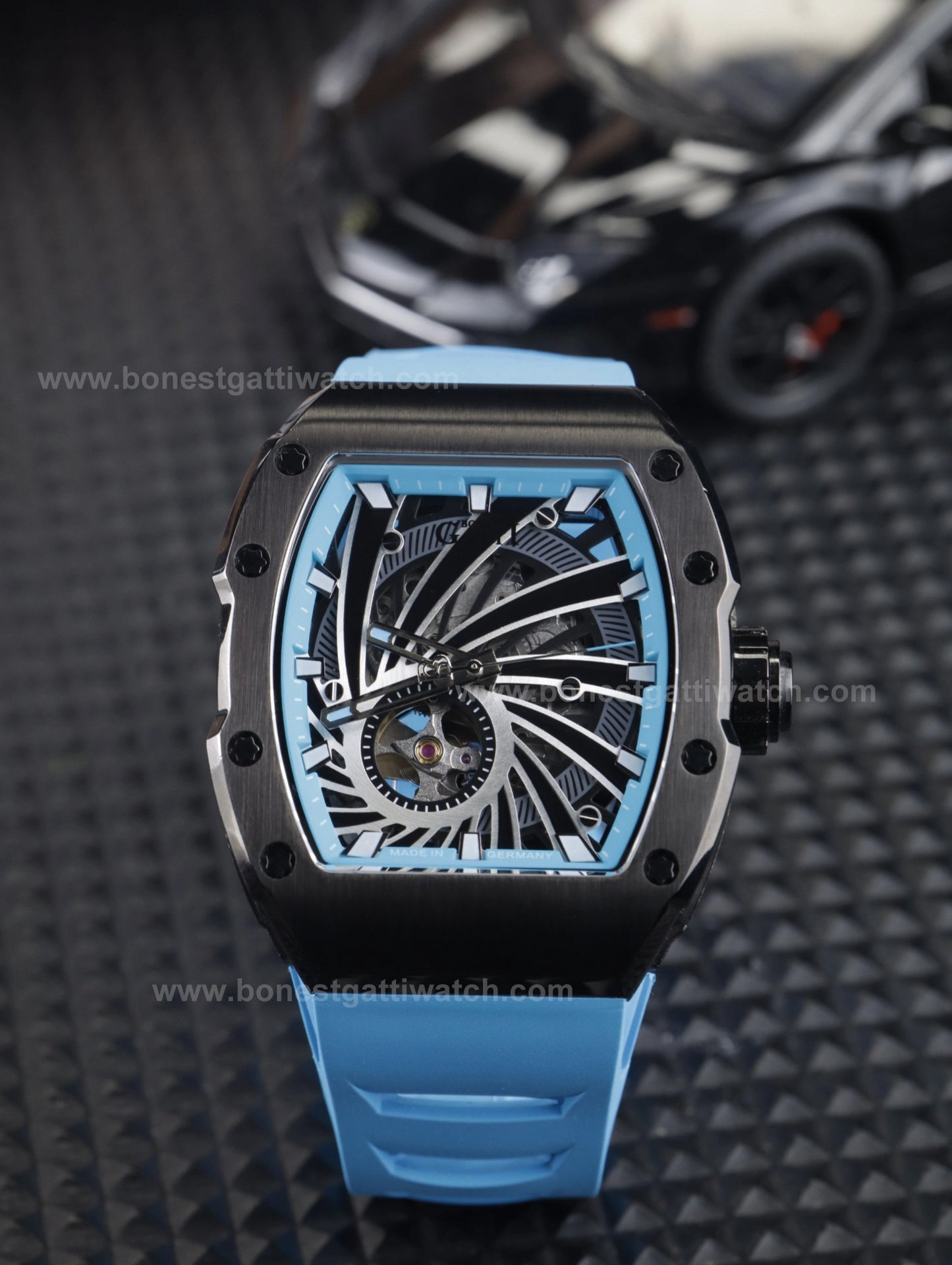 BONEST GATTI Automatic Skeleton Movement Barrel Shaped Case Luminous Citizen Movement BG-9902