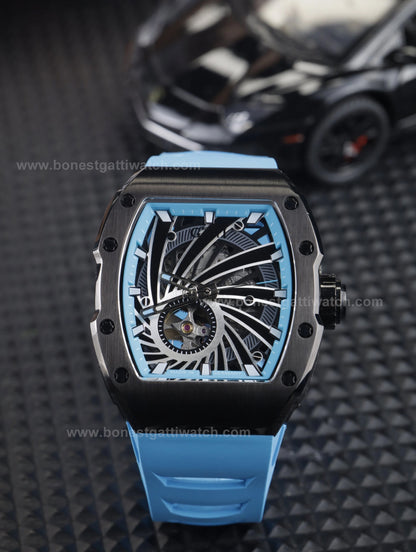 BONEST GATTI Automatic Skeleton Movement Barrel Shaped Case Luminous Citizen Movement BG-9902