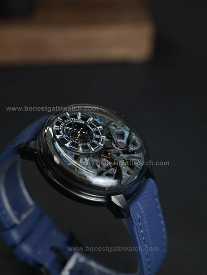 BONEST GATTI  Automatic Movement Round Shaped Carbon Fiber Dial watch 316L Case Dome Sapphire Crystal Fluororubber Strap 3ATM Waterproof Luminous BG4002