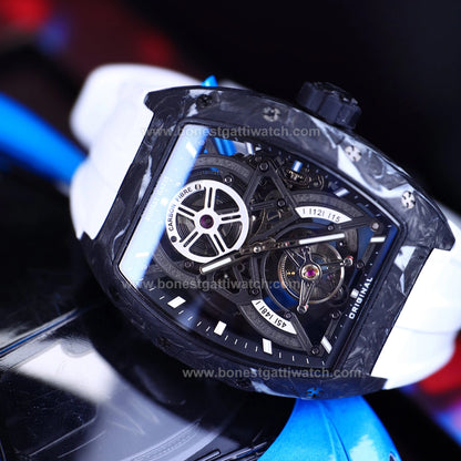 BONEST GATTI  Carbon Fiber Tonneau Automatic Tourbillon Watch BG9006