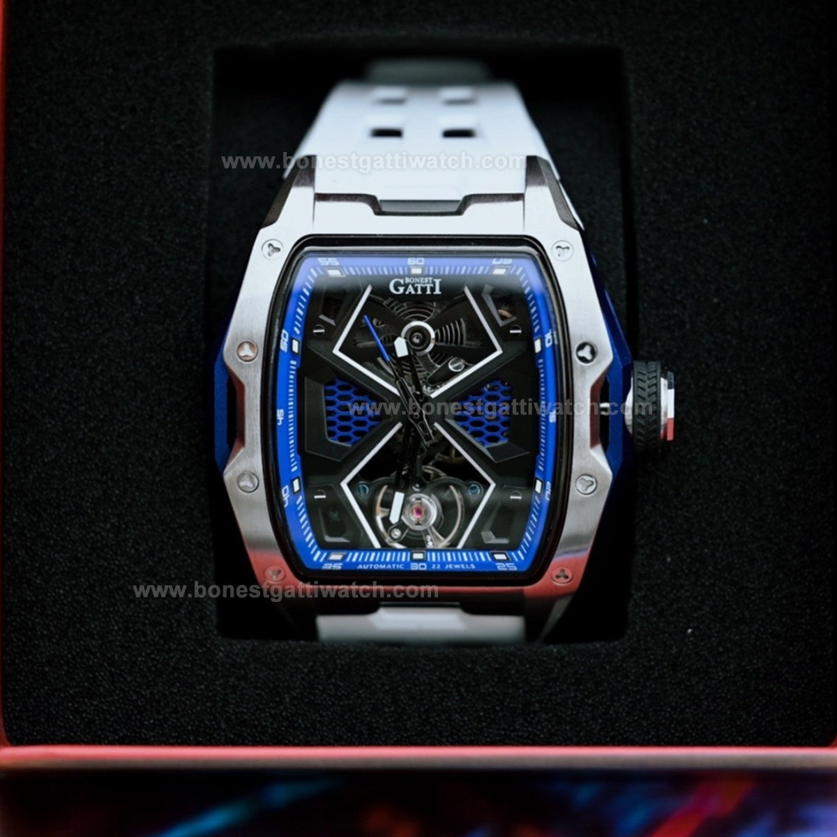 BONEST GATTI Skeleton Tonneau Automatic Men Watch BG5501