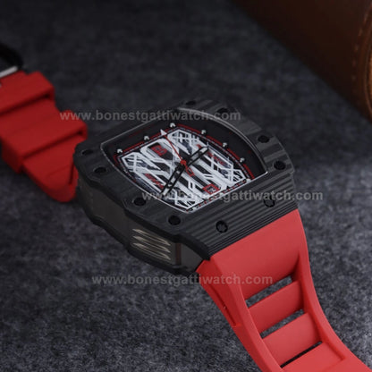 BONEST GATTI Mens Watch Sapphire Carbon Fiber 42H Automatic Citizen Movement Round Shaped Case BG9916