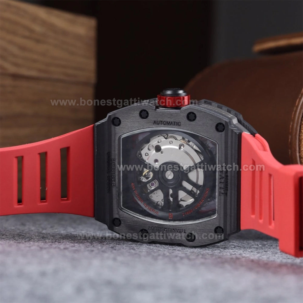 BONEST GATTI Mens Watch Sapphire Carbon Fiber 42H Automatic Citizen Movement Round Shaped Case BG9916