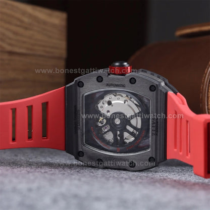 BONEST GATTI Mens Watch Sapphire Carbon Fiber 42H Automatic Citizen Movement Round Shaped Case BG9916