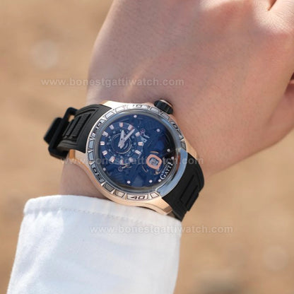 BONEST GATTI Skeleton Round Shape Automatic Men Watch BG5101