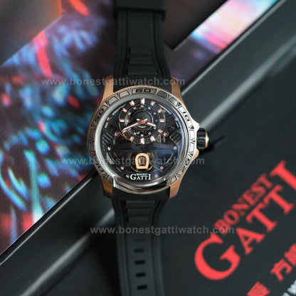 BONEST GATTI Skeleton Round Shape Automatic Men Watch BG5101