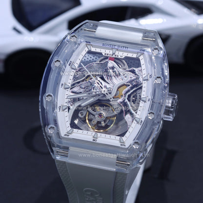 BONEST GATTI 3D Mountain Mounteverest K9 Crystal Tonneau Watch BG6001