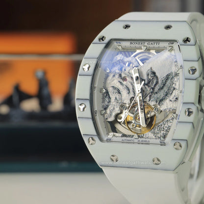 BONEST GATTI Road of Climb 3D Mountain Climber Tonneau Automatic Watch BG9002