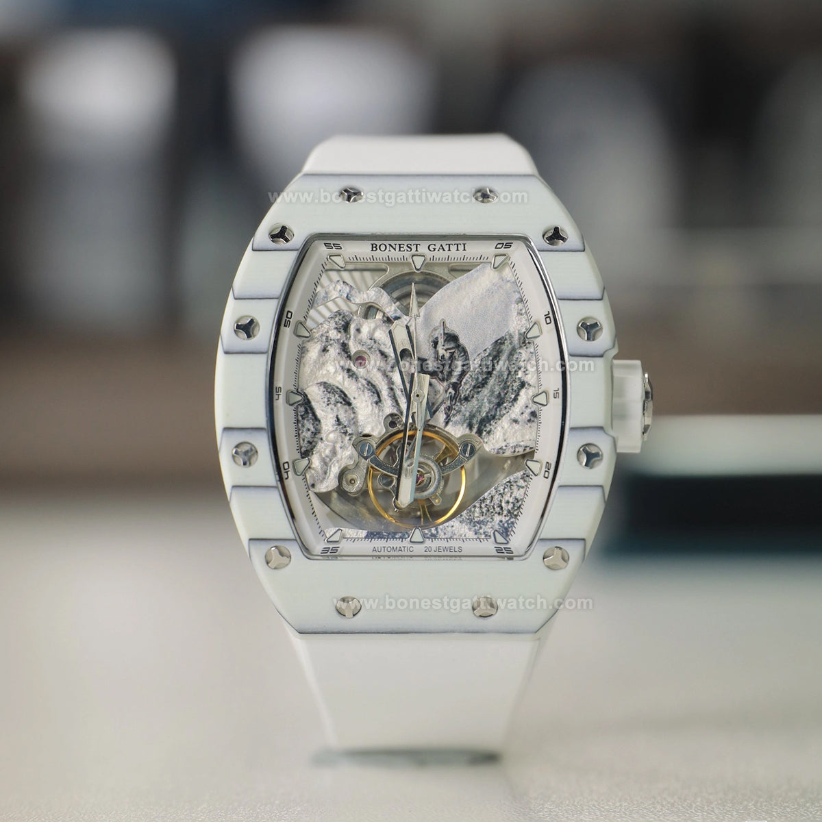 BONEST GATTI Road of Climb 3D Mountain Climber Tonneau Automatic Watch BG9002