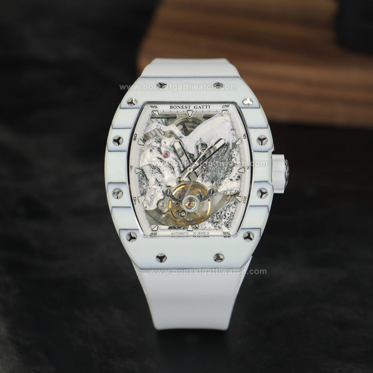 BONEST GATTI Road of Climb 3D Mountain Climber Tonneau Automatic Watch BG9002