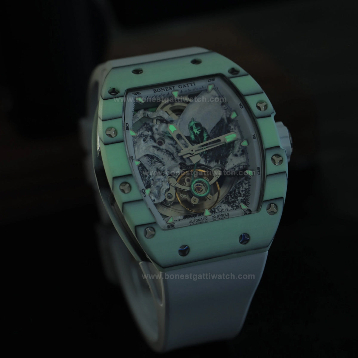 BONEST GATTI Road of Climb 3D Mountain Climber Tonneau Automatic Watch BG9002