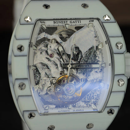 BONEST GATTI Road of Climb 3D Mountain Climber Tonneau Automatic Watch BG9002
