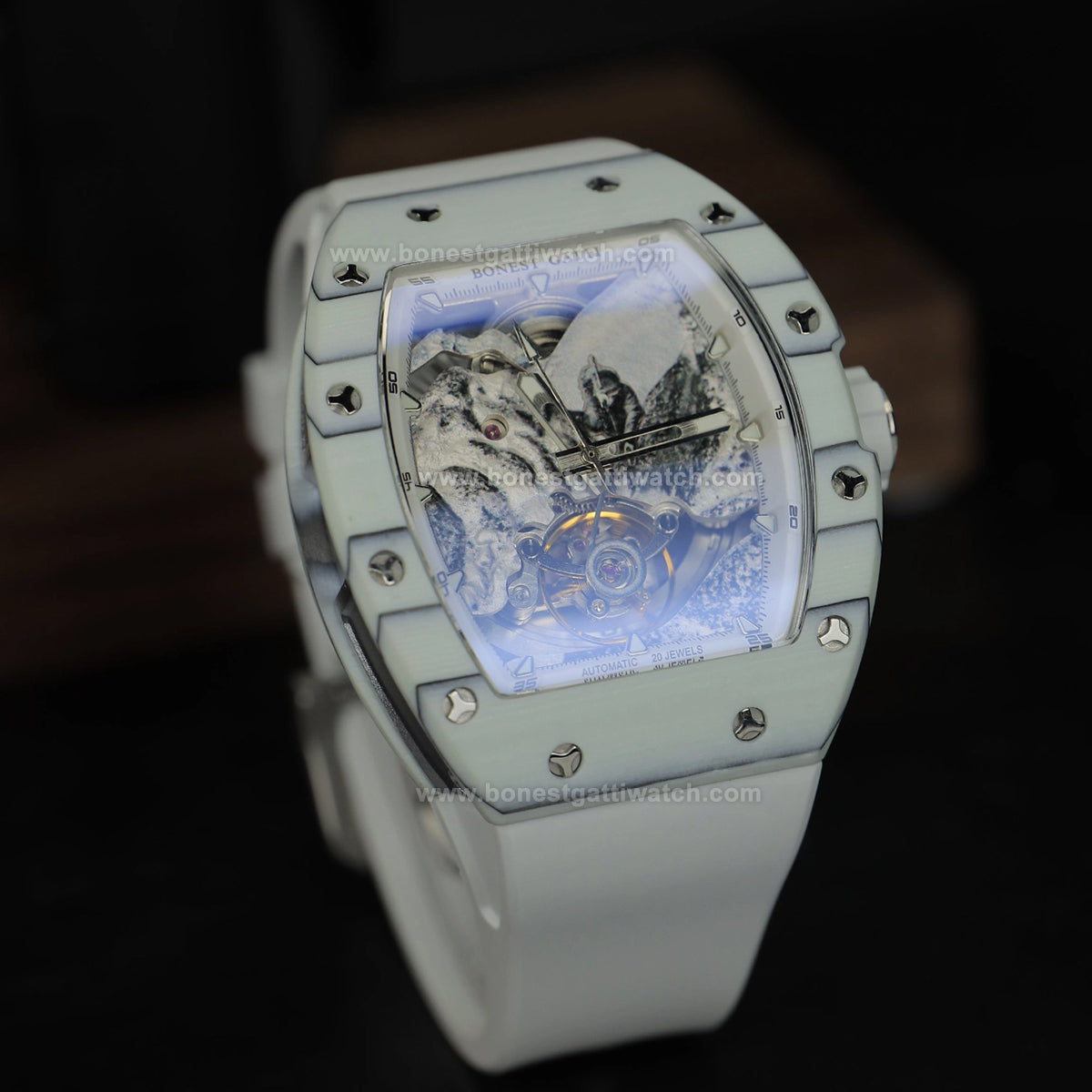 BONEST GATTI Road of Climb 3D Mountain Climber Tonneau Automatic Watch BG9002
