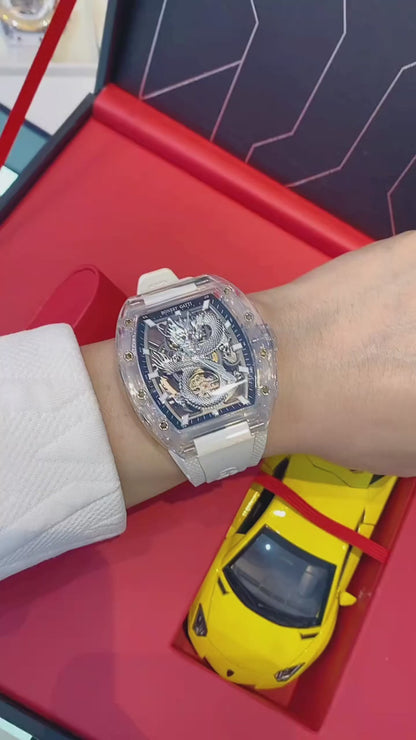 BONEST GATTI Dragon Crystal Tonneau Automatic Watch BG9980