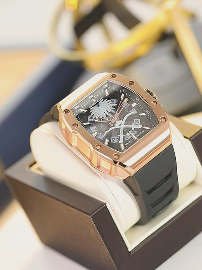 BONEST GATTI Palm Tree Skeleton Tonneau Automatic Watch BG9904