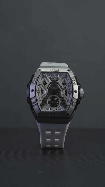 BONEST GATTI Tower Theme Skeleton Tonneau Automatic Men Watch BG5001