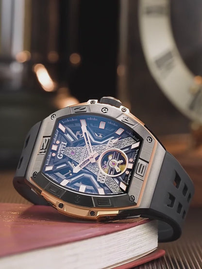 BONEST GATTI Tower Theme Skeleton Tonneau Automatic Men Watch BG5001