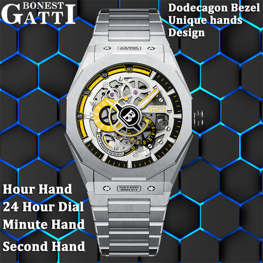 BONEST GATTI CITIZEN Movement Luminous 42h Roud Shaped Case Automatic Watch GB7601-S