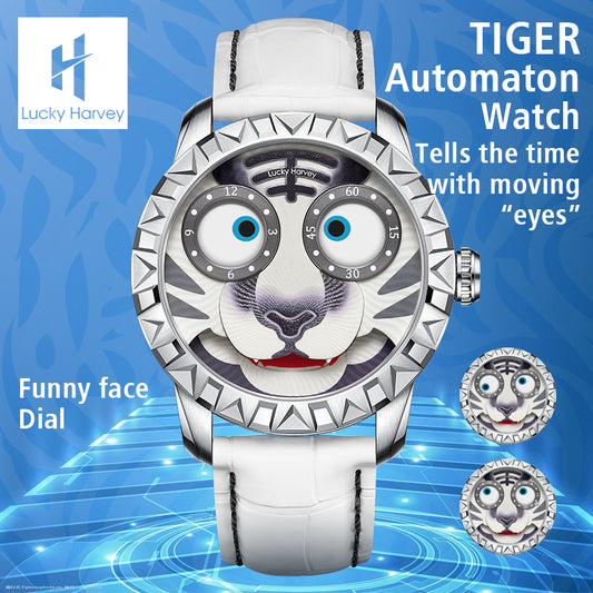 LUCKY HARVEY  Tiger Automatic Watch Round shaped Case Luminous Limited Edition(2022PCS)